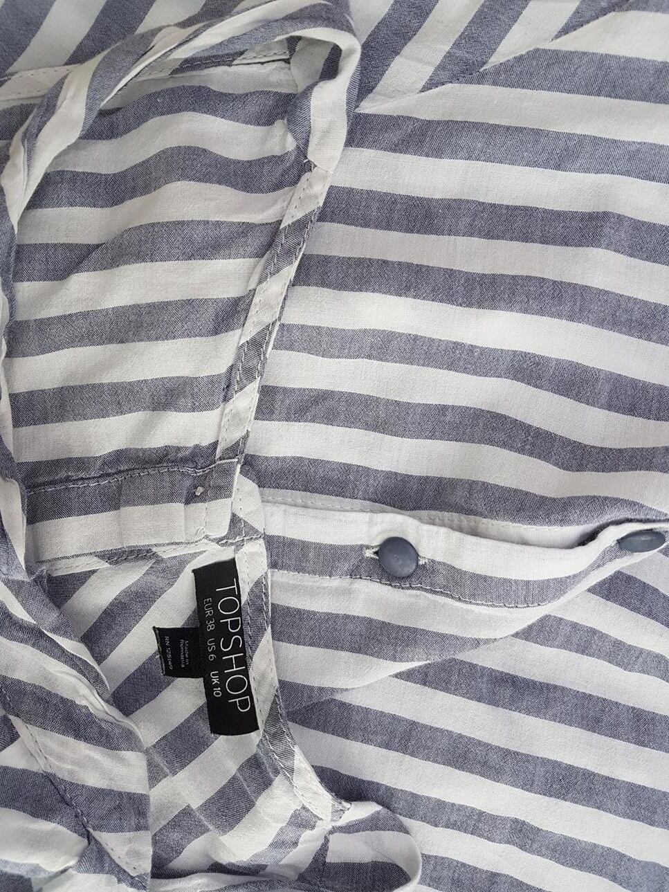 Topshop Rozmiar 38 Kolor Biały Pasy Okrągły dekolt Tunika Bluzka Bezrękawnik Materiał Bawełna 100% Topshop Rozmiar 38 Kolor Biały Pasy Okrągły dekolt Tunika Bluzka Bezrękawnik Materiał Bawełna 100%