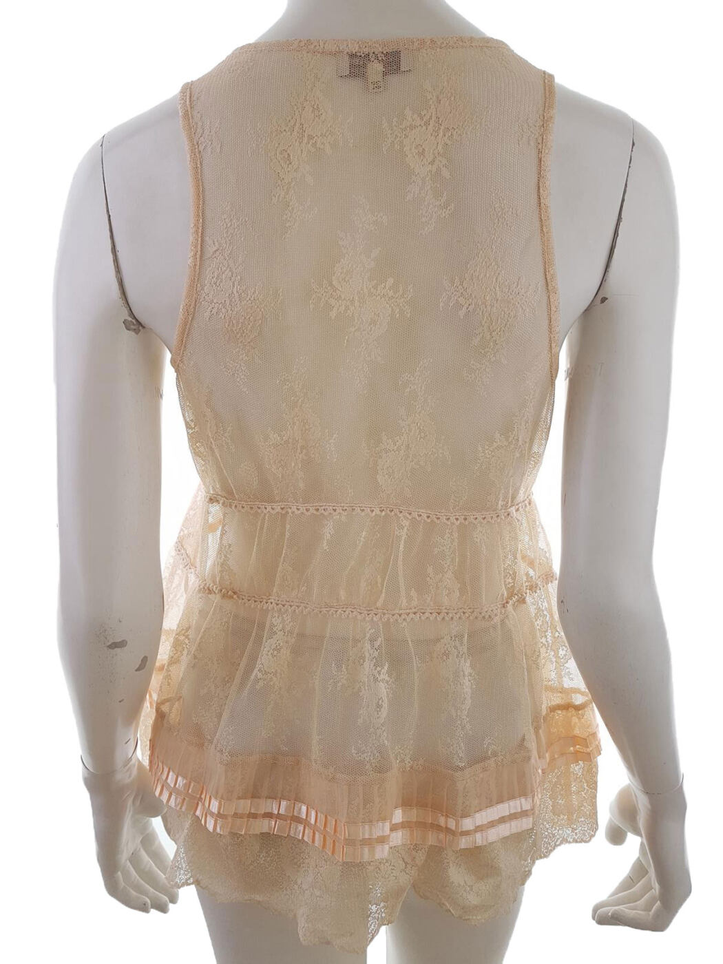 River island Rozmiar 36 Kolor Różowy Dekolt U Tunika Bluzka Bezrękawnik