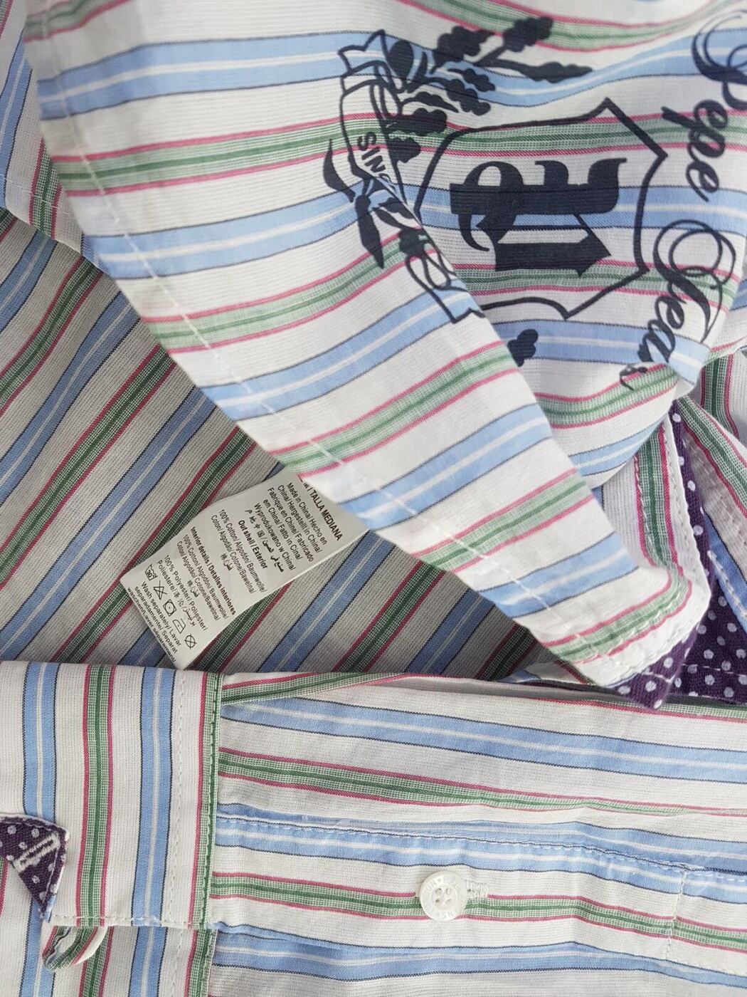 Pepe jeans Rozmiar M Kolor Niebieski Pasy Kołnierz Tunika Zapinana Bluzka Długi rękaw Materiał Bawełna 100% Pepe jeans Rozmiar M Kolor Niebieski Pasy Kołnierz Tunika Zapinana Bluzka Długi rękaw Materiał Bawełna 100%