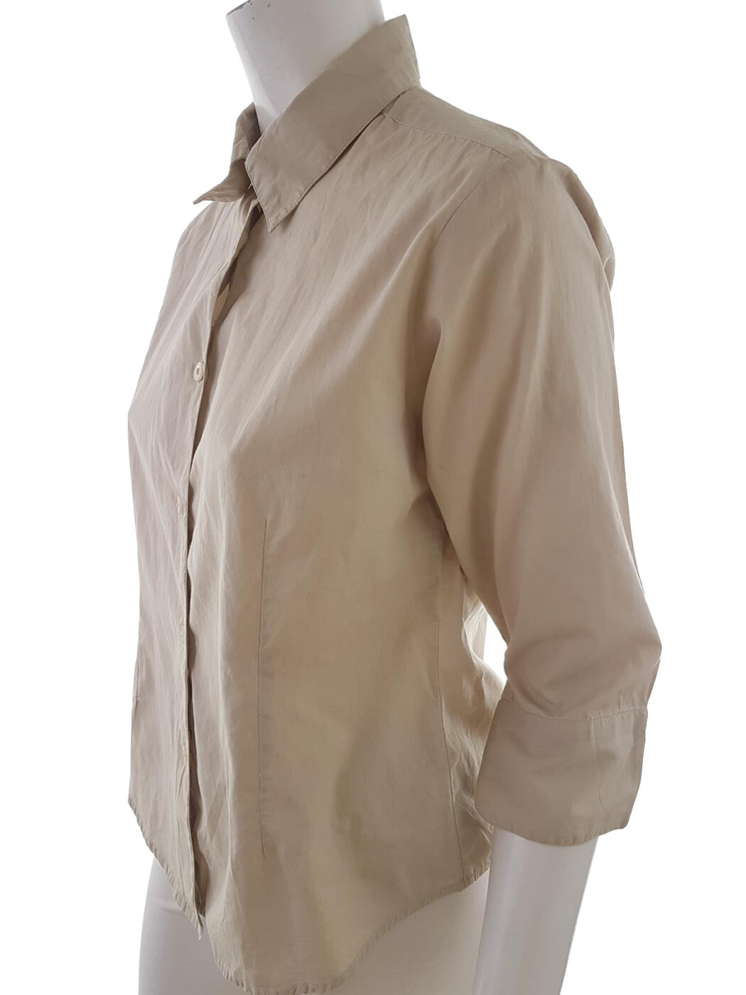 Vero moda Rozmiar L Kolor Khaki Kołnierz Koszula Zapinana Bluzka Rękaw 3/4 Materiał Bawełna 100%