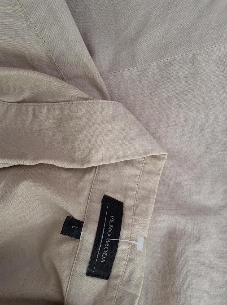 Vero moda Rozmiar L Kolor Khaki Kołnierz Koszula Zapinana Bluzka Rękaw 3/4 Materiał Bawełna 100%