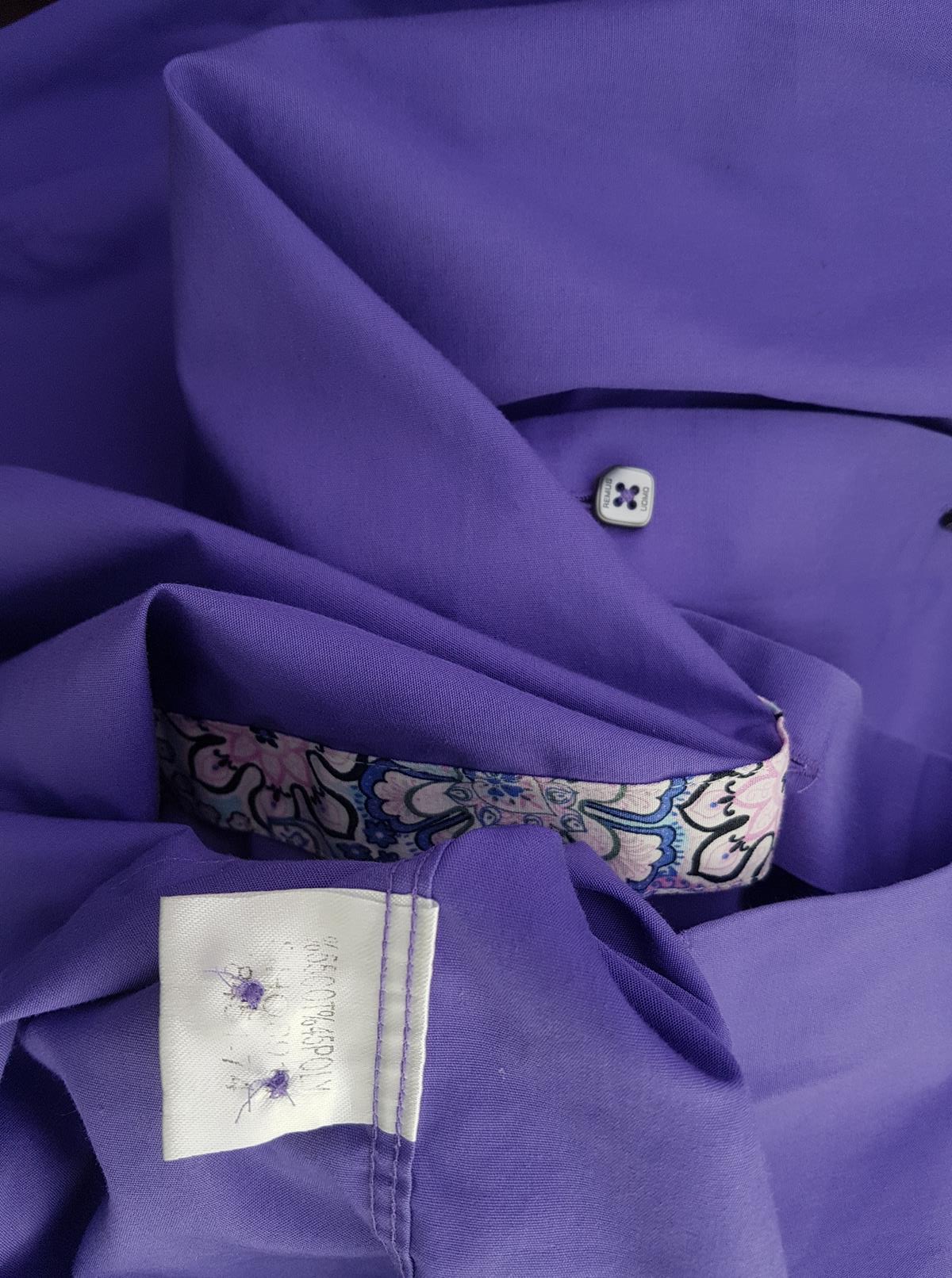 20190725_135513.jpg Remus Uomo Rozmiar M (15,5) Kolor Fioletowy Kołnierz Męska Koszula Elegancka Długi rękaw Materiał Bawełna