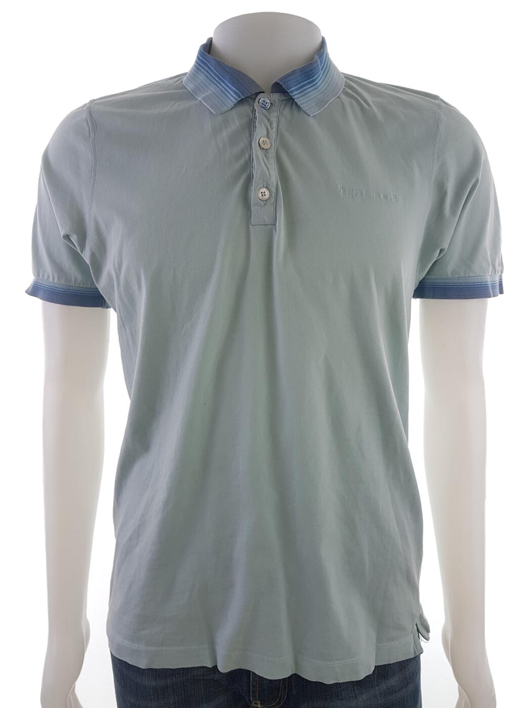 Ted Baker Rozmiar L Kolor Niebieski Kołnierz Męska Koszula Polo Krótki rękaw Materiał Bawełna 100%