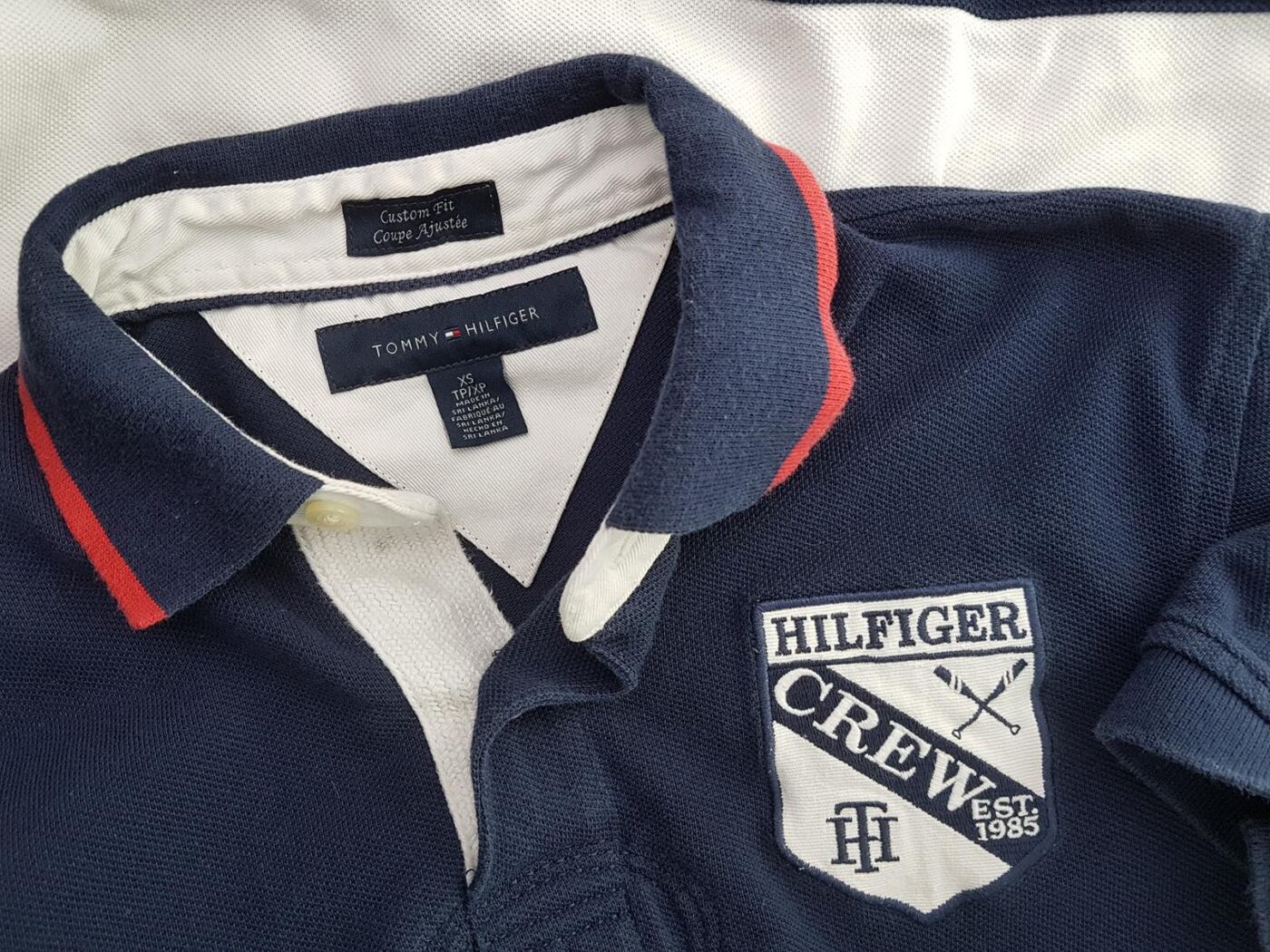 Tommy hilfiger Rozmiar XS Kolor Granatowy Kołnierz Męska Koszula Polo Krótki rękaw Materiał Bawełna 100%