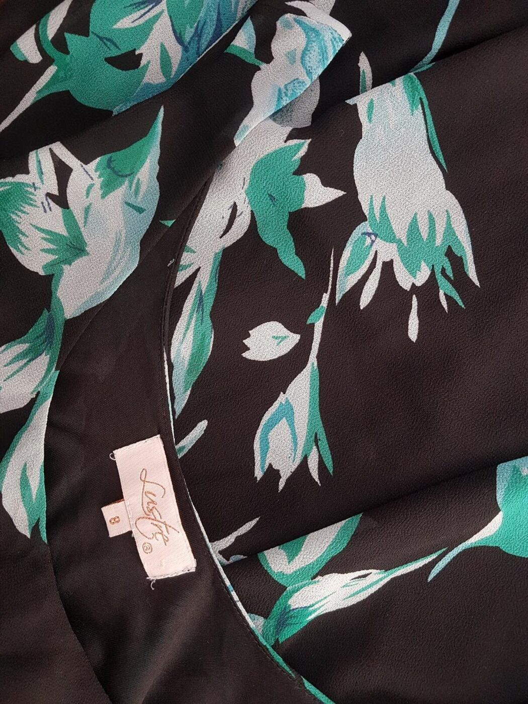 Lustre Rozmiar 8 (36) Kolor Czarny Okrągły dekolt Sukienka Sheath Bezrękawnik Do Kolan