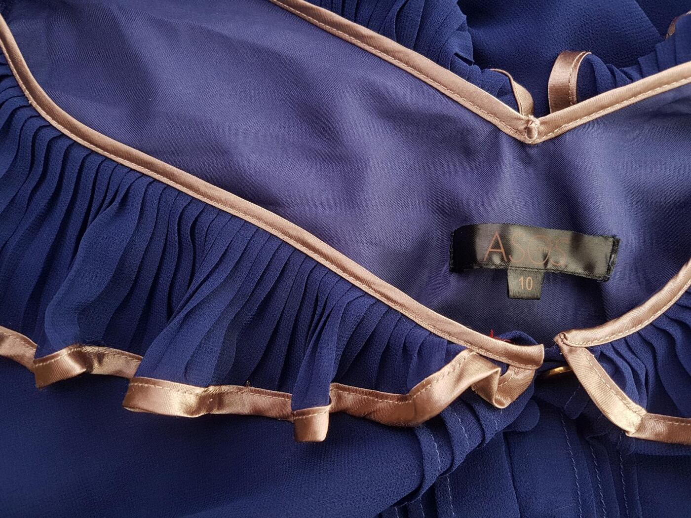 ASOS Rozmiar 10 (38) Kolor Granatowy W serek Sukienka A-Line Krótki rękaw Do Kolan ASOS Rozmiar 10 (38) Kolor Granatowy W serek Sukienka A-Line Krótki rękaw Do Kolan