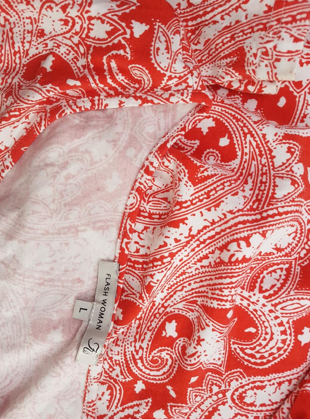 20190730_094224.jpg Flash Woman Rozmiar L Kolor Czerwony Paisley W serek Bluzka Rękaw 3/4 Materiał Wiskoza
