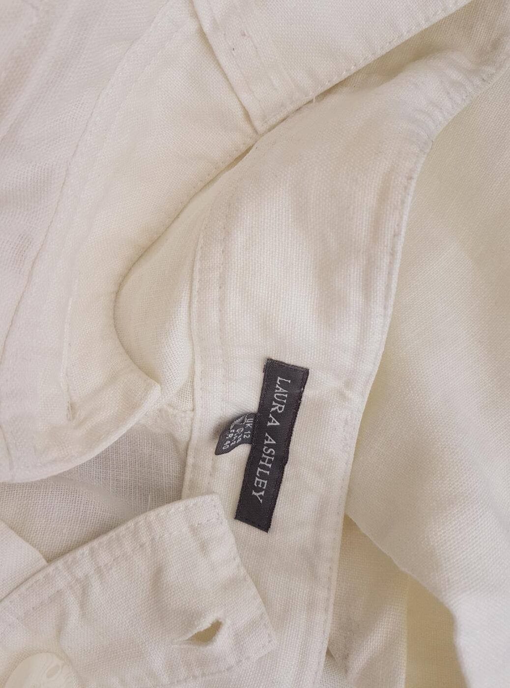 20190730_110606.jpg Laura ashley Rozmiar 38 Kolor Biały Spodnie Casual Materiał Len