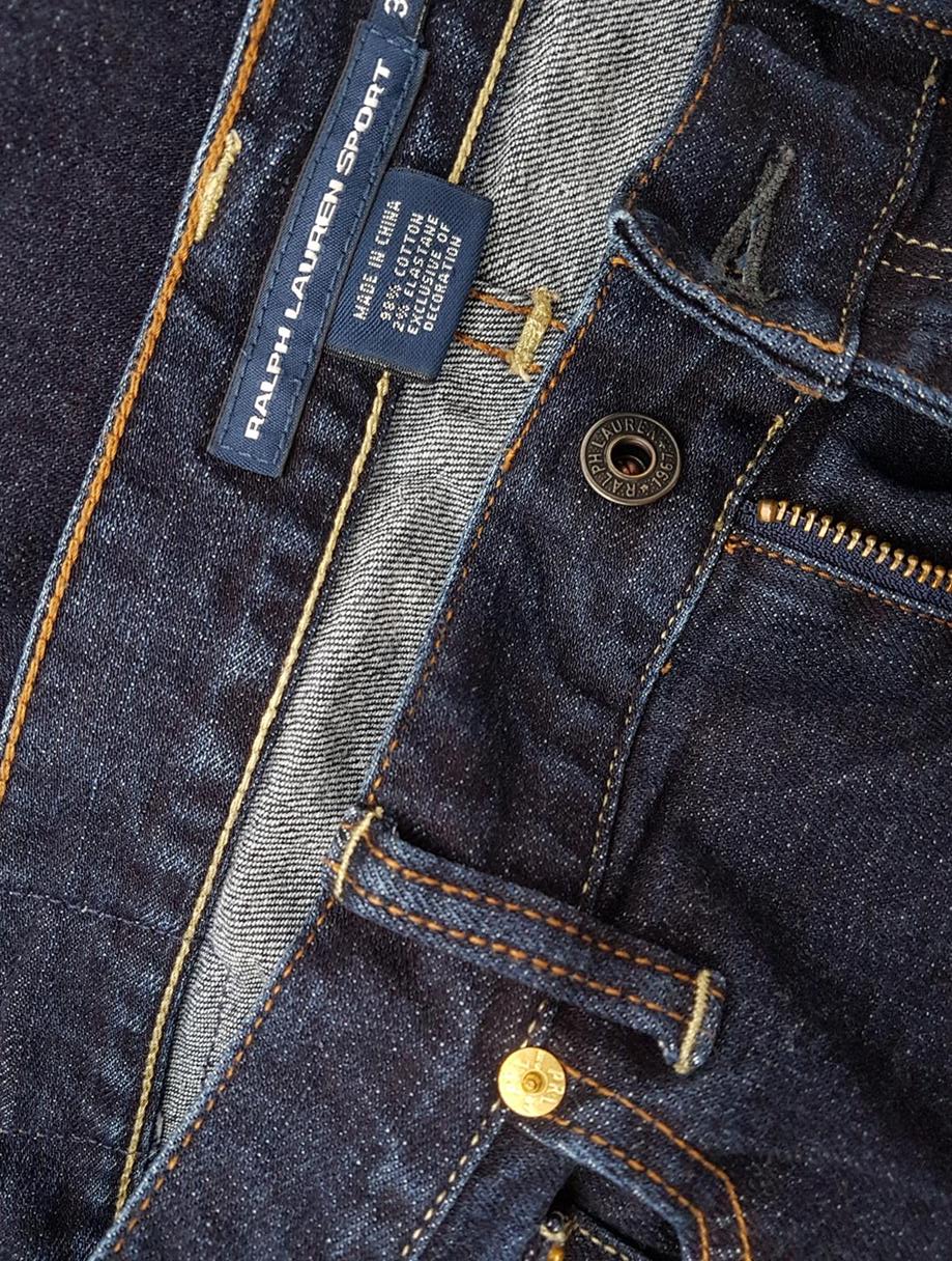 RALPH LAUREN SPORT Rozmiar 30 Kolor Granatowy Spodnie Jeansy Materiał Bawełna