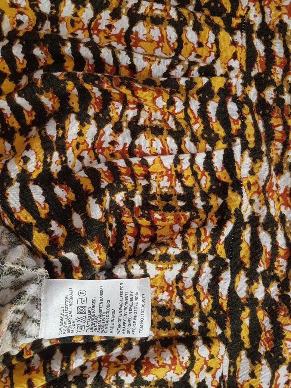 Indiska Rozmiar S Kolor Czarny Okrągły dekolt Sukienka Sheath Krótki rękaw Do Kolan Materiał Bawełna Indiska Rozmiar S Kolor Czarny Okrągły dekolt Sukienka Sheath Krótki rękaw Do Kolan Materiał Bawełna