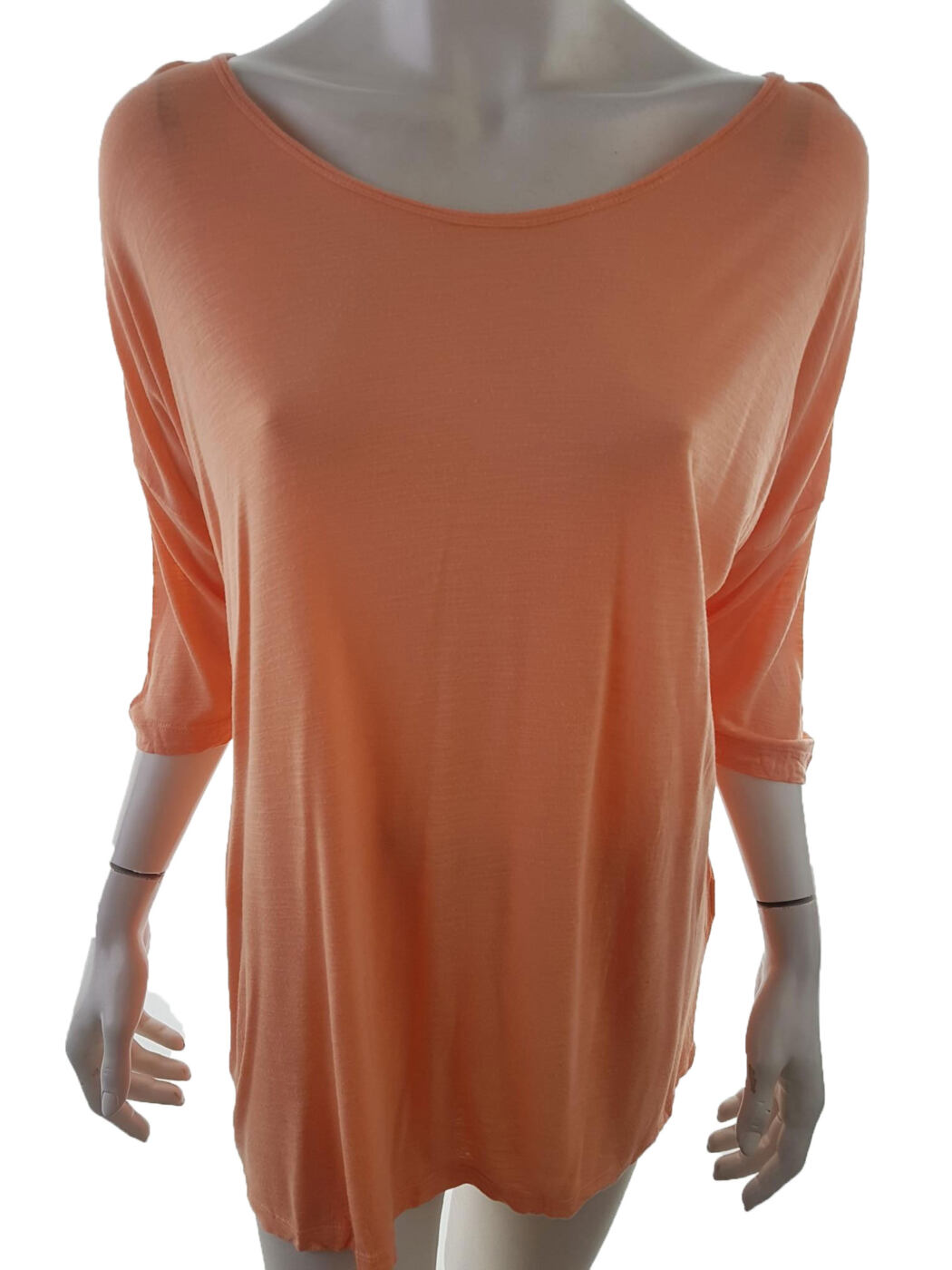 Vero moda Rozmiar XL Kolor Pomarańczowy W łódkę Tunika Bluzka Krótki rękaw Materiał Wiskoza