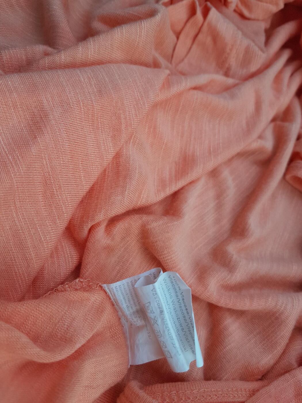 Vero moda Rozmiar XL Kolor Pomarańczowy W łódkę Tunika Bluzka Krótki rękaw Materiał Wiskoza