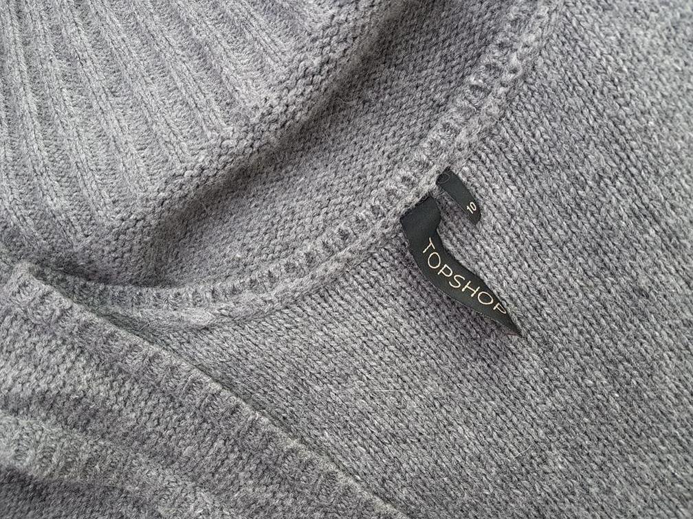 Topshop Rozmiar 38 (10) Kolor Szary Dekolt U Sukienka Sweterkowa Bezrękawnik Krótka Materiał Bawełna Topshop Rozmiar 38 (10) Kolor Szary Dekolt U Sukienka Sweterkowa Bezrękawnik Krótka Materiał Bawełna