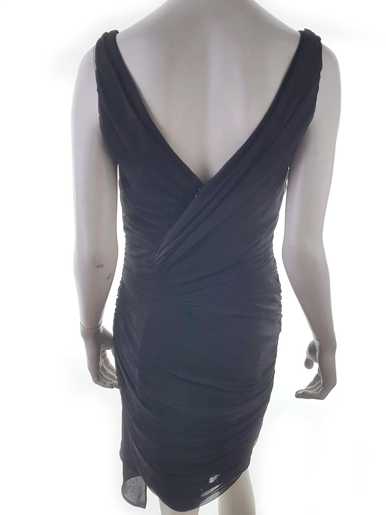 Frank Usher Rozmiar 38 Kolor Czarny W serek Sukienka Bodycon Bezrękawnik Do Kolan Frank Usher Rozmiar 38 Kolor Czarny W serek Sukienka Bodycon Bezrękawnik Do Kolan