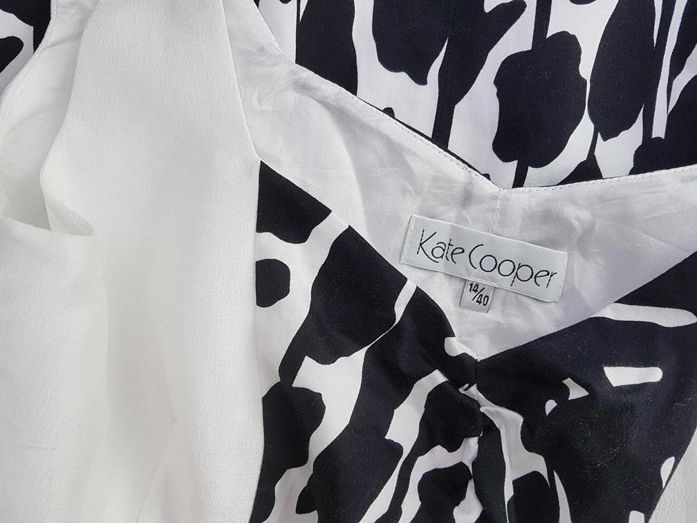 Kate Cooper Rozmiar 40 Kolor Czarny Kwadratowy dekolt Sukienka Sheath Bezrękawnik Midi Materiał Bawełna
