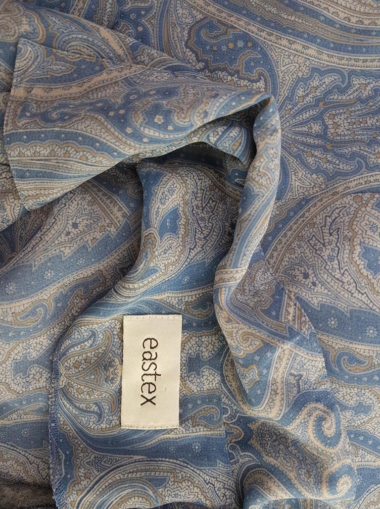 20190806_124701.jpg Eastex Rozmiar 42 (14) Kolor Niebieski Paisley Kołnierz Koszula Zapinana Bluzka Krótki rękaw