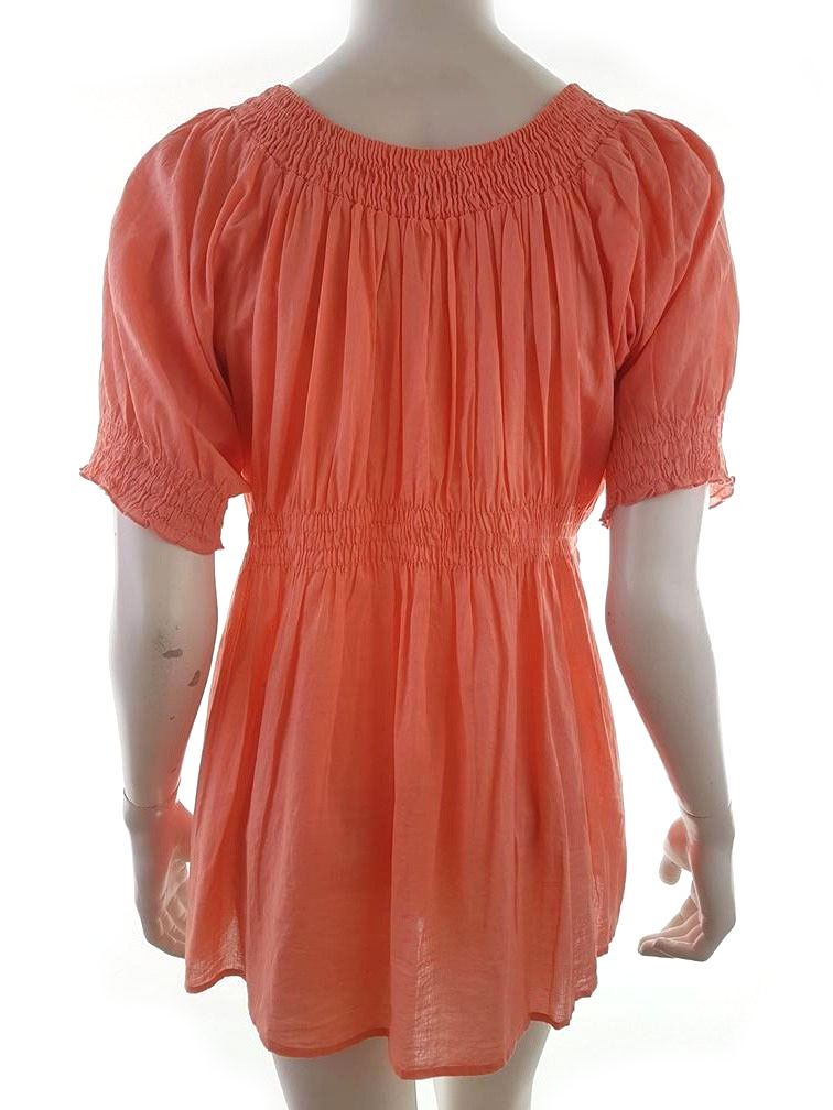 20190806_135033.jpg Gina Tricot Rozmiar 36 Kolor Różowy Okrągły dekolt Bluzka Peplum Krótki rękaw Materiał Bawełna 100%