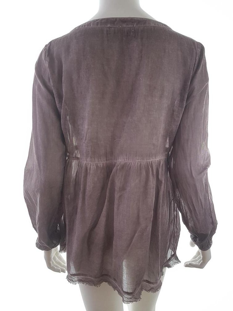 20190806_140310.jpg Cream Rozmiar 38 Kolor Brązowy Split Crew Neck Bluzka Długi rękaw Materiał Bawełna 100%