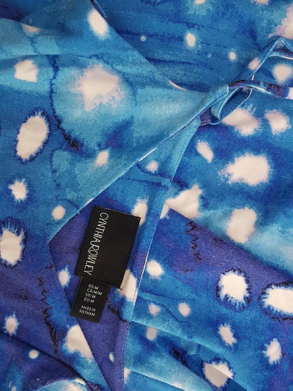 Cynthia Rowley Rozmiar M Kolor Niebieski Odkryte Ramiona Sukienka A-Line Bezrękawnik Do Kolan Materiał Rayon Cynthia Rowley Rozmiar M Kolor Niebieski Odkryte Ramiona Sukienka A-Line Bezrękawnik Do Kolan Materiał Rayon