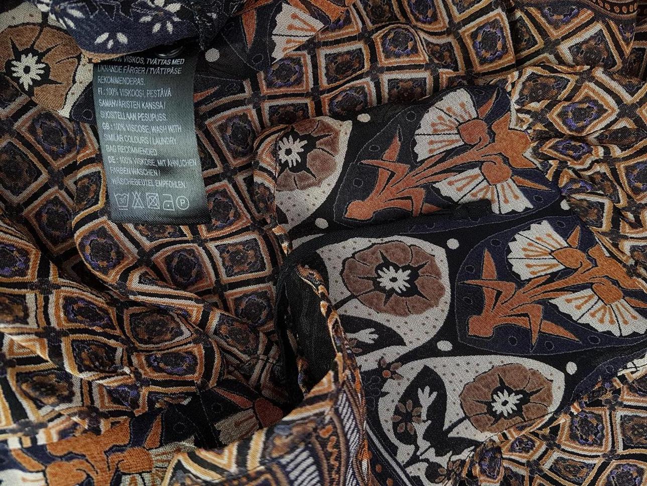 Indiska Rozmiar S Kolor Brązowy Aztecka Keyhole Crew Neck Sukienka Prostokątna Długi rękaw Do Kolan Materiał Wiskoza 100% Indiska Rozmiar S Kolor Brązowy Aztecka Keyhole Crew Neck Sukienka Prostokątna Długi rękaw Do Kolan Materiał Wiskoza 100%