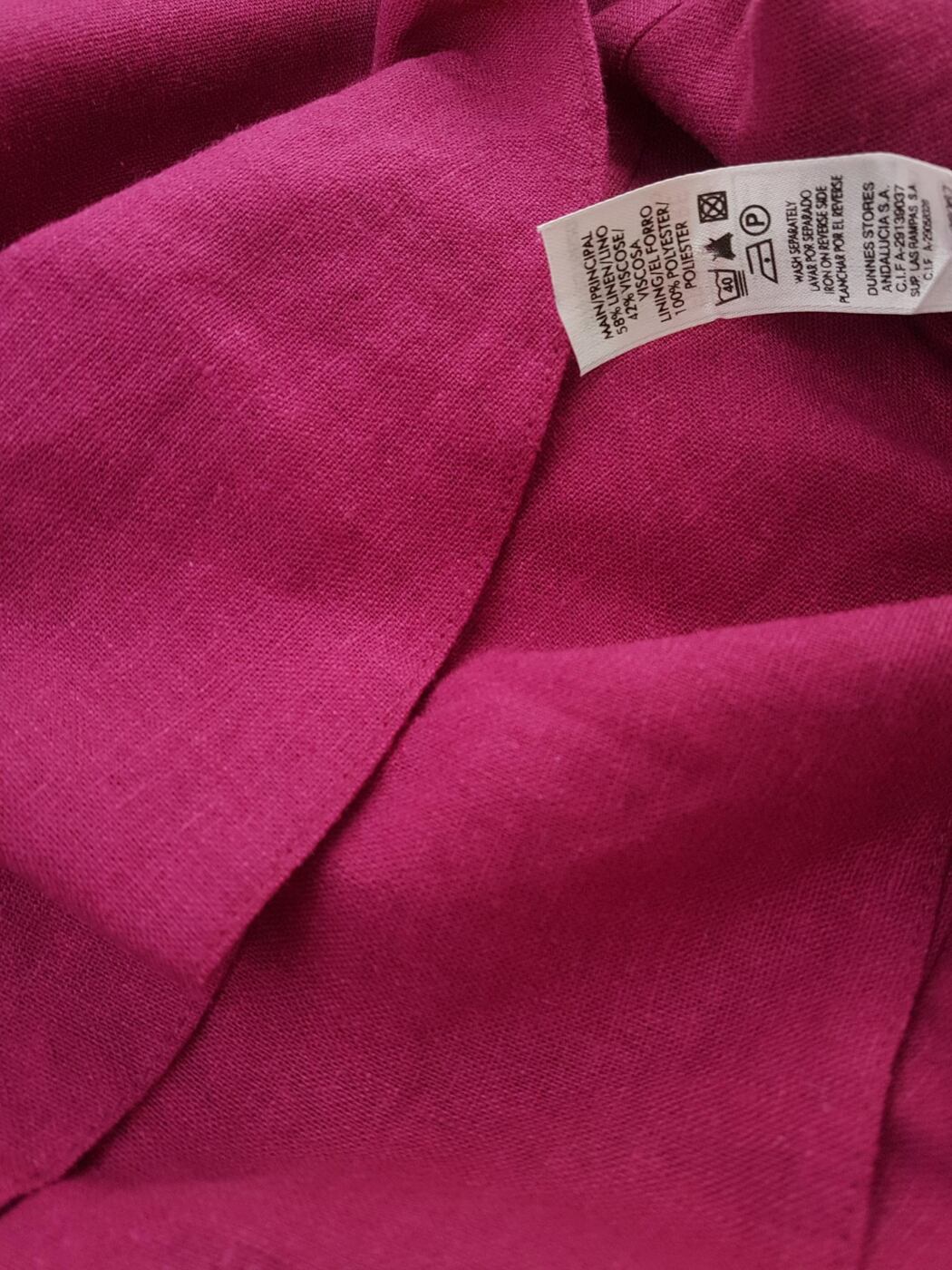20190808_095725.jpg Dunnes stores Rozmiar 40 Kolor Fioletowy Spódnica Rozkloszowana Do Kolan Materiał Len