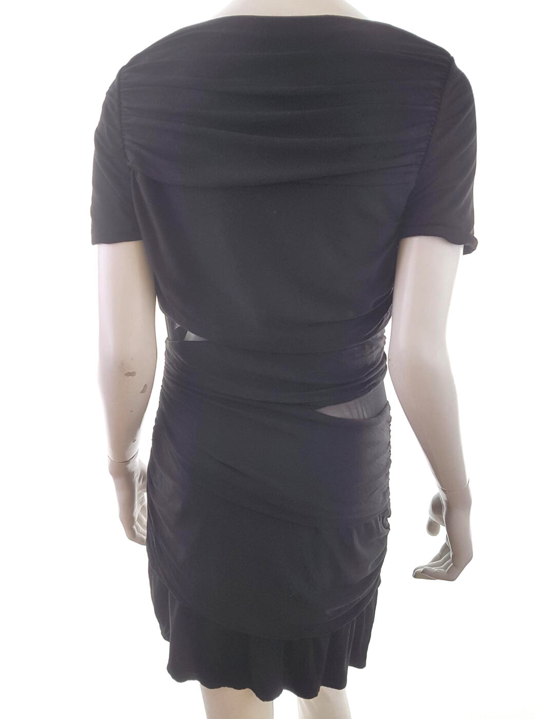 Special Edition Redherring Rozmiar 16 (44) Kolor Czarny Drapowany dekolt Sukienka Bodycon Krótki rękaw Krótka Special Edition Redherring Rozmiar 16 (44) Kolor Czarny Drapowany dekolt Sukienka Bodycon Krótki rękaw Krótka