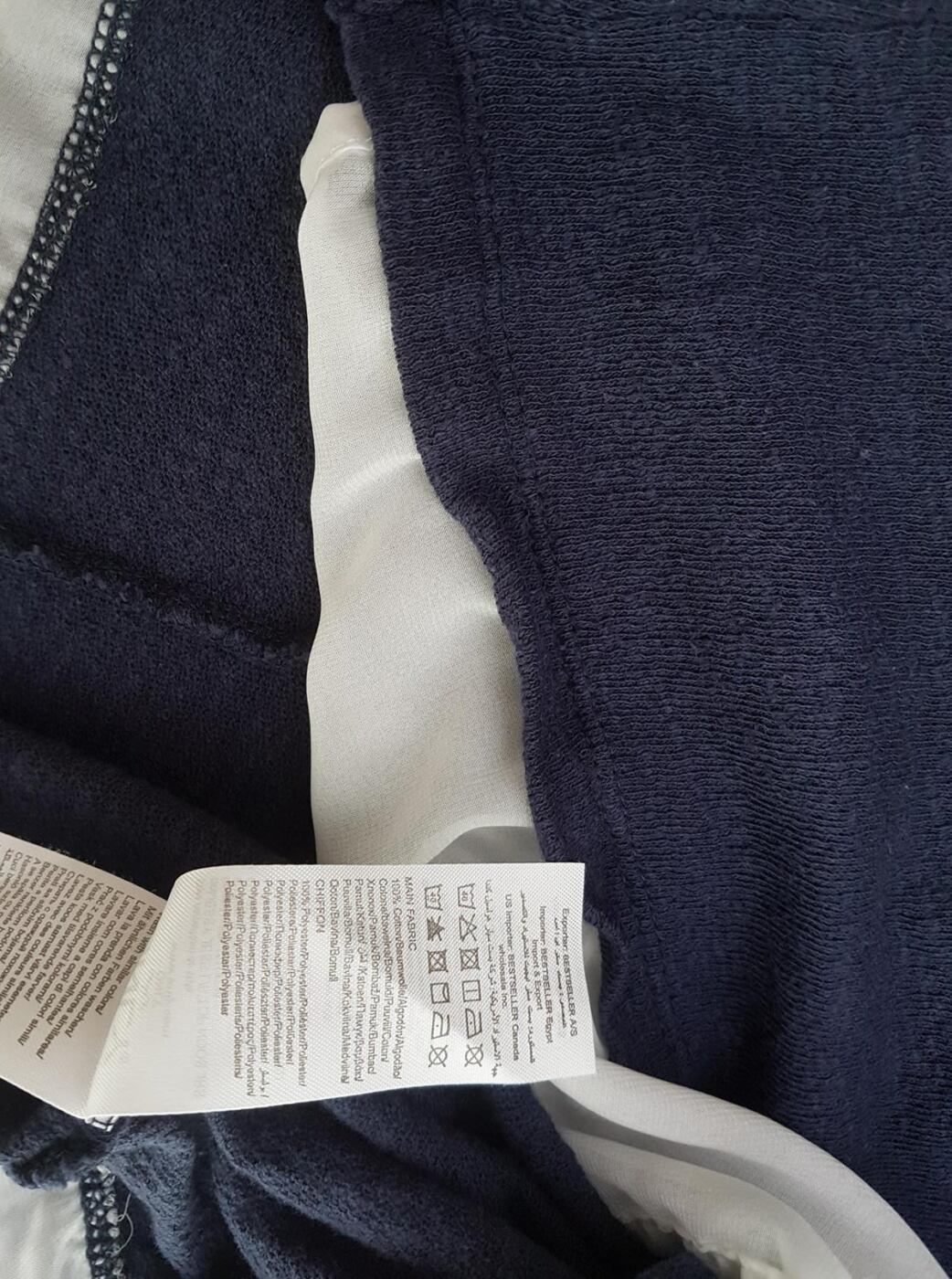 Only Rozmiar M Kolor Granatowy Okrągły dekolt Bluzka Długi rękaw Materiał Bawełna 100%