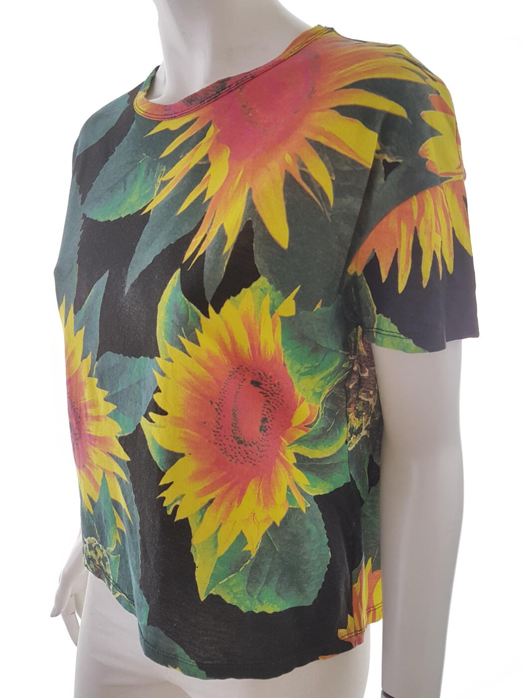 20190808_121042.jpg Zara Rozmiar S Kolor Czarny Crew Neck T-Shirt Krótki rękaw Materiał Bawełna 100%