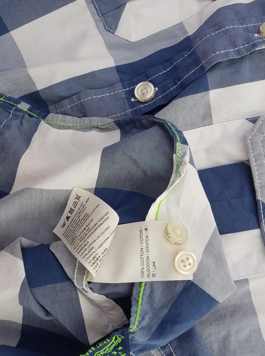 20190808_121649.jpg Superdry Rozmiar L Kolor Niebieski Krata Kołnierz Koszula Zapinana Bluzka Długi rękaw Materiał Bawełna 100%