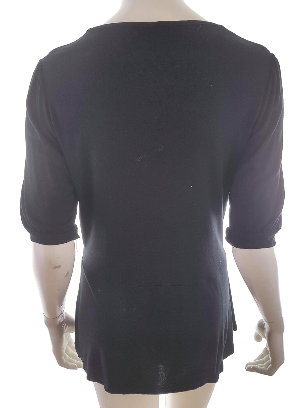 Vero moda Rozmiar XL Kolor Czarny Głęboki Serek Bluzka Krótki rękaw Materiał Wiskoza