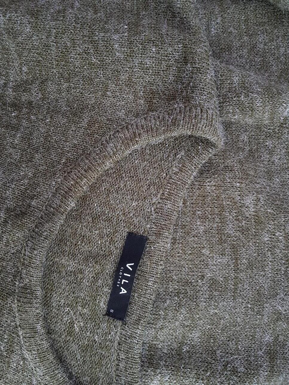 Vila Rozmiar S Kolor Zielony Crew Neck Tunika Bluzka Dzianina Długi rękaw Materiał Akryl Vila Rozmiar S Kolor Zielony Crew Neck Tunika Bluzka Dzianina Długi rękaw Materiał Akryl