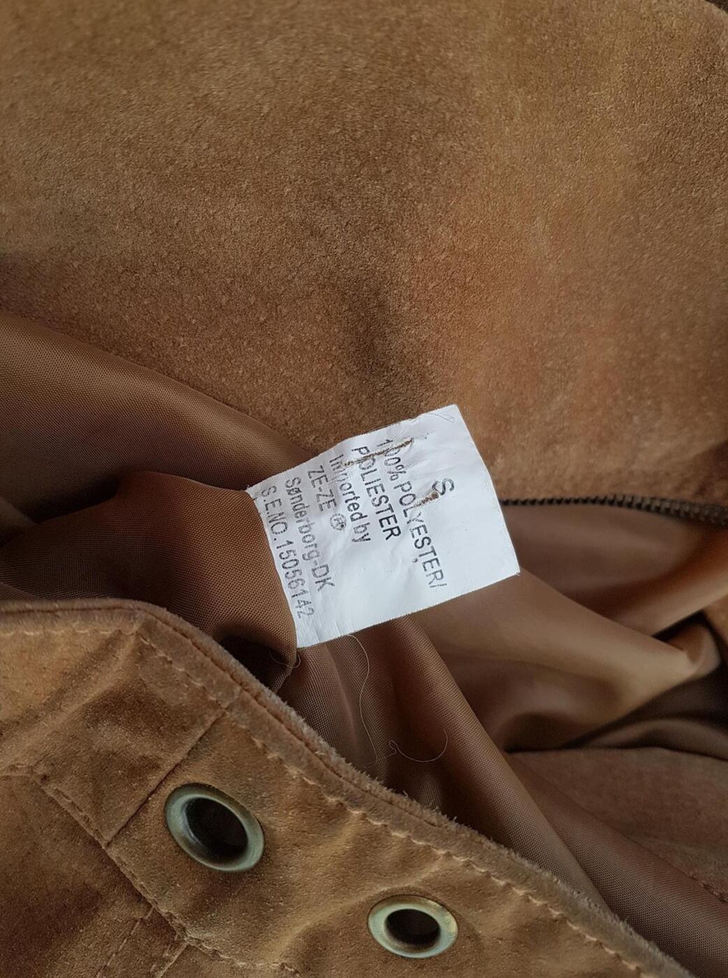 20190809_144246.jpg Ze - ze Rozmiar S Kolor Beżowy Kurtka skórzana Długi rękaw