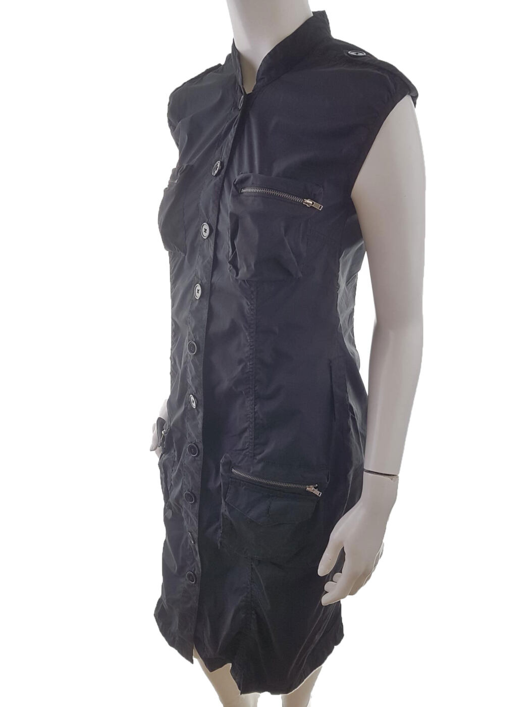 Essentiel Antwerp Rozmiar 40 Kolor Czarny Kołnierz Sukienka Koszulowa Krótki rękaw Midi Materiał Bawełna Essentiel Antwerp Rozmiar 40 Kolor Czarny Kołnierz Sukienka Koszulowa Krótki rękaw Midi Materiał Bawełna