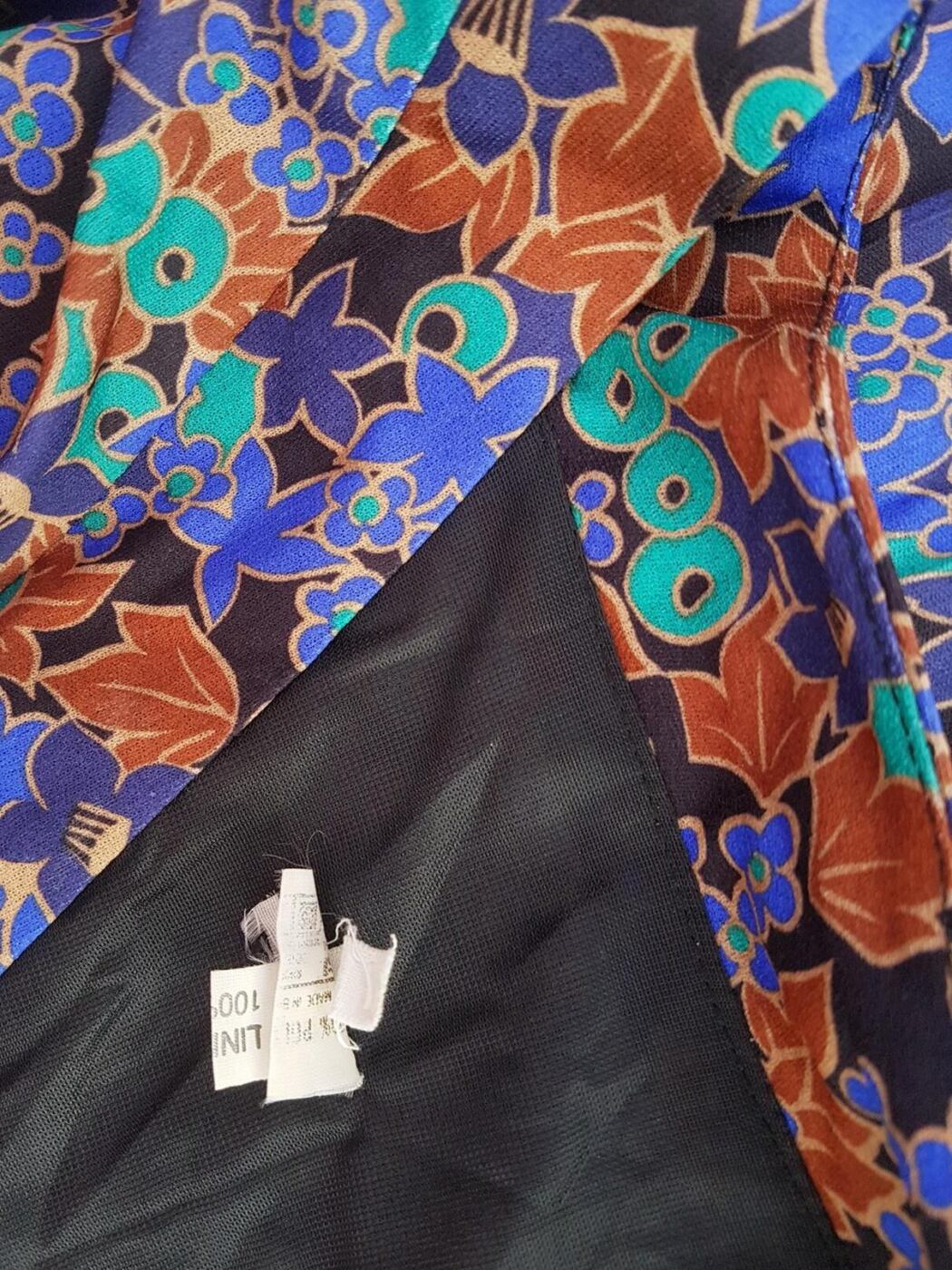 Vintage Rozmiar 48 Kolor Granatowy W serek Sukienka Maxi Długi rękaw Długa Vintage Rozmiar 48 Kolor Granatowy W serek Sukienka Maxi Długi rękaw Długa