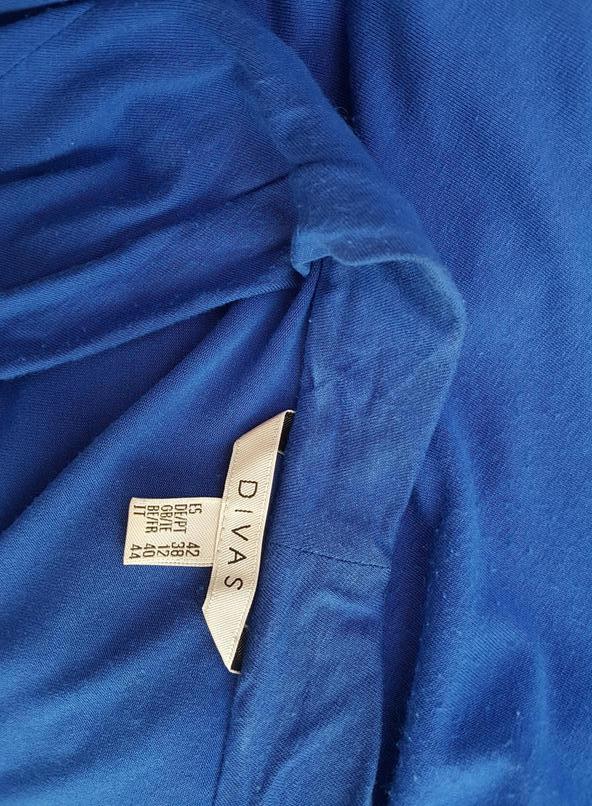 Divas Rozmiar 38 Kolor Niebieski W serek Bluzka Otwarta Rękaw 3/4 Materiał Wiskoza