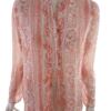 VA VITE Rozmiar 38 Kolor Czerwony Paisley Split Crew Neck Tunika Bluzka Długi rękaw