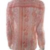 VA VITE Rozmiar 38 Kolor Czerwony Paisley Split Crew Neck Tunika Bluzka Długi rękaw