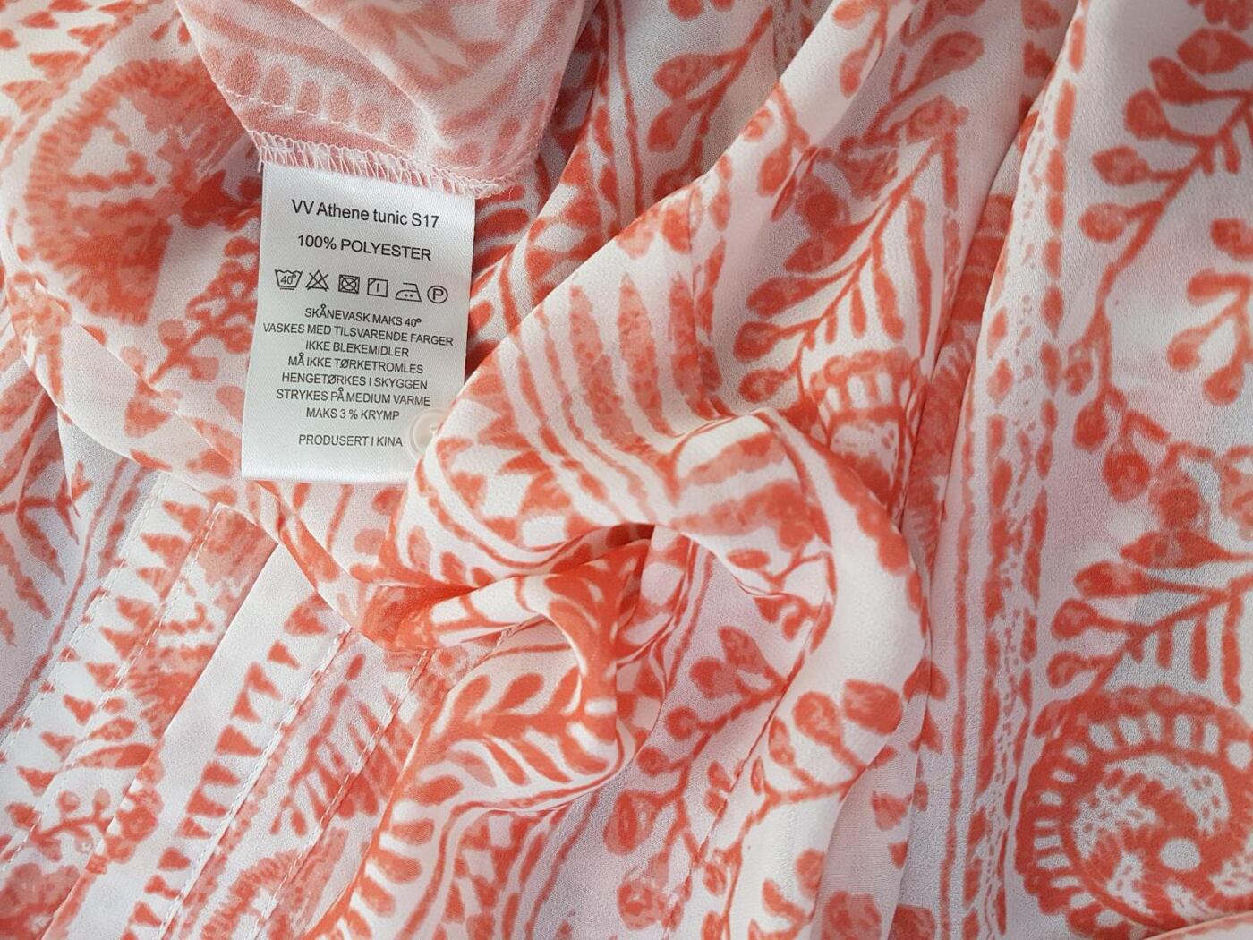 VA VITE Rozmiar 38 Kolor Czerwony Paisley Split Crew Neck Tunika Bluzka Długi rękaw
