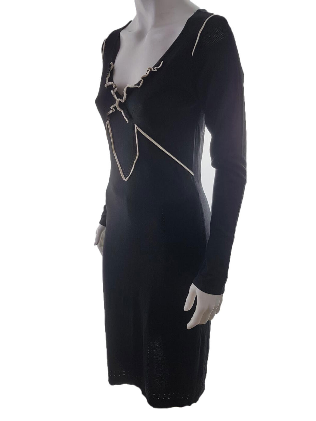 InWear Rozmiar M Kolor Czarny Okrągły dekolt Sukienka Ołówkowa Długi rękaw Midi Materiał Jedwab InWear Rozmiar M Kolor Czarny Okrągły dekolt Sukienka Ołówkowa Długi rękaw Midi Materiał Jedwab