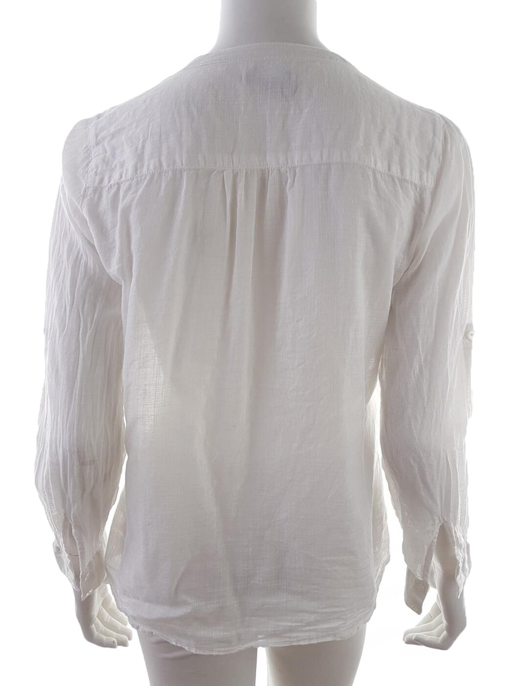 Gap Rozmiar XS Kolor Biały Split Crew Neck Bluzka Popover Guziki Długi rękaw Materiał Bawełna 100%