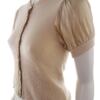 KAREN MILLEN Rozmiar 34(2) Kolor Kremowy Crew Neck Bluzka Zapinana Krótki rękaw Materiał Kaszmir