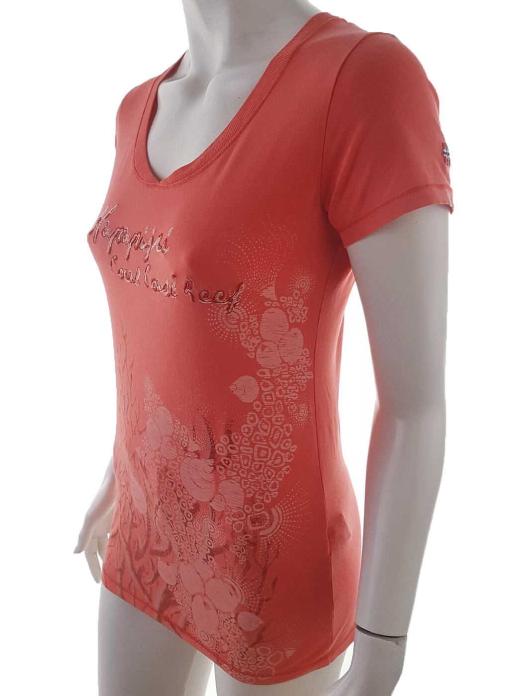 20190814_134013.jpg NAPAPIJRI Rozmiar M Kolor Czerwony W serek T-Shirt Krótki rękaw Materiał Bawełna