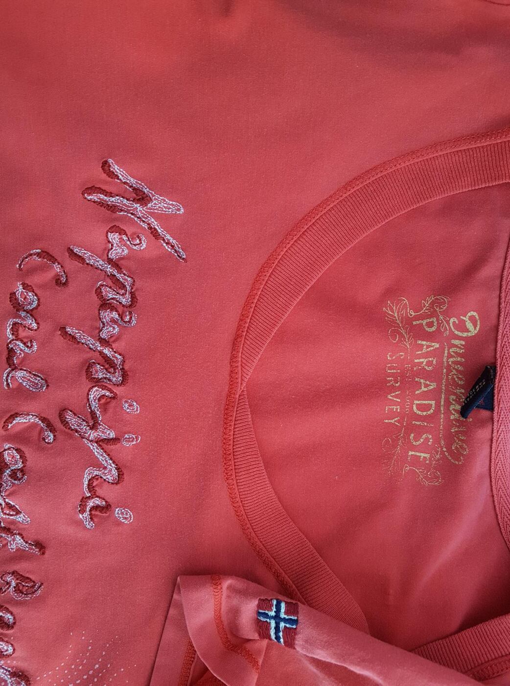 20190814_134052.jpg NAPAPIJRI Rozmiar M Kolor Czerwony W serek T-Shirt Krótki rękaw Materiał Bawełna