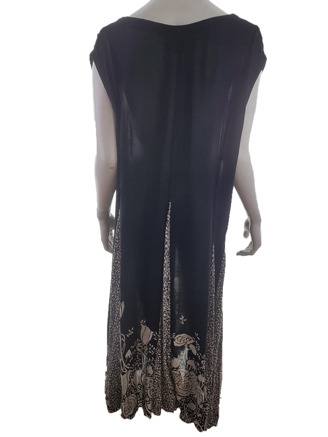 Rapp Vintage Rozmiar M Kolor Czarny Okrągły dekolt Sukienka Maxi Bezrękawnik Długa Materiał Wiskoza 100%