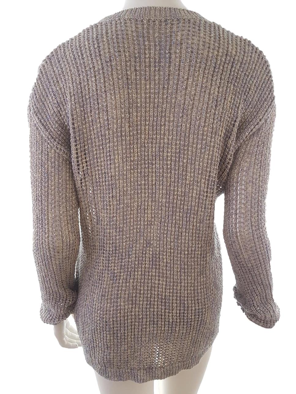 20190819_132930.jpg Next Rozmiar 42 Kolor Szary Crew Neck Długi Sweter Tunika Długi rękaw Otwarta dzianina