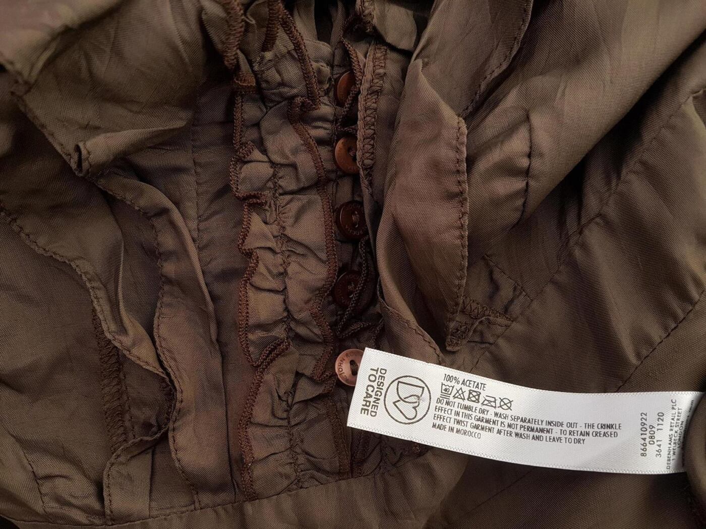 Rocha. John Rocha Rozmiar 40(12) Kolor Brązowy W serek Sukienka Sheath Krótki rękaw Midi Rocha. John Rocha Rozmiar 40(12) Kolor Brązowy W serek Sukienka Sheath Krótki rękaw Midi