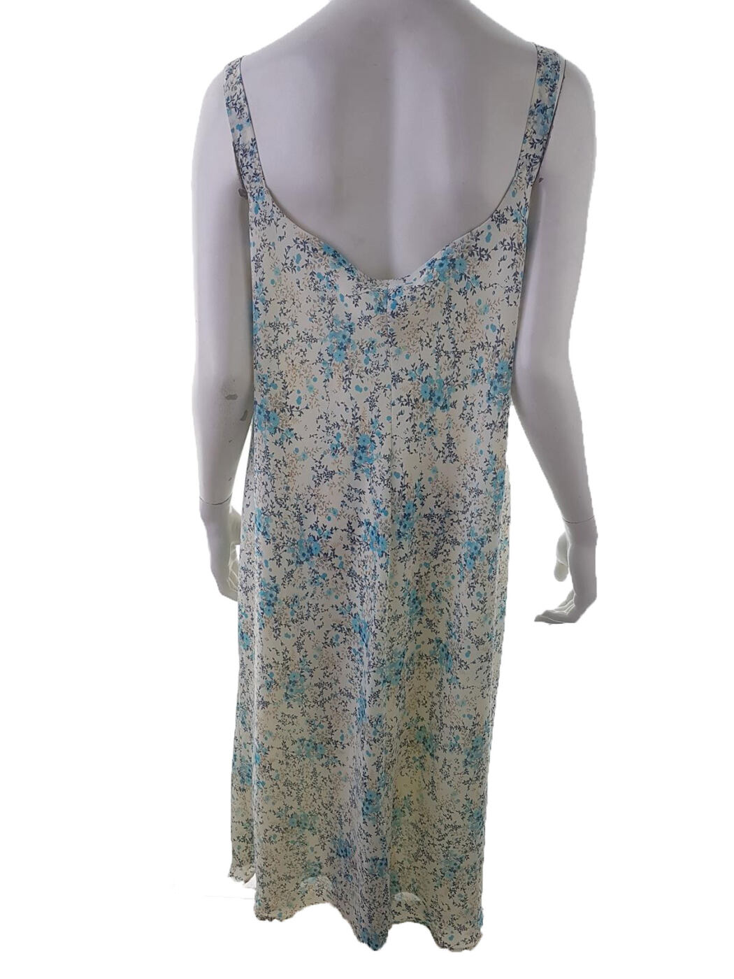 Vintage Rozmiar XXL/XXXL Kolor Kremowy Drapowany dekolt Sukienka Maxi Bezrękawnik Długa Vintage Rozmiar XXL/XXXL Kolor Kremowy Drapowany dekolt Sukienka Maxi Bezrękawnik Długa