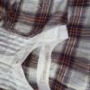 CUSTOMMADE Rozmiar L Kolor Brązowy Krata Okrągły dekolt Sukienka Prostokątna Krótki rękaw Do Kolan