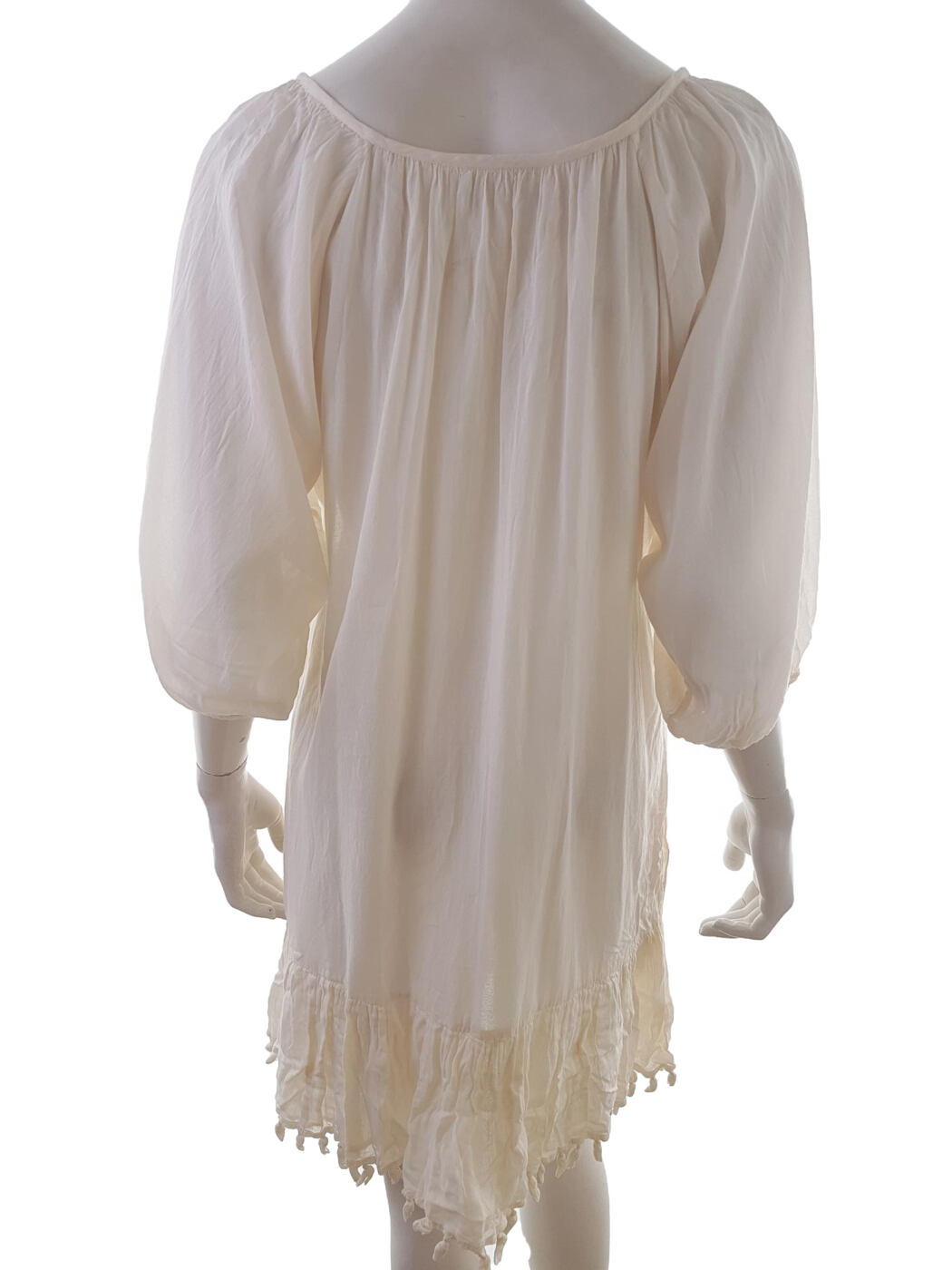 BY MALENE BIRGER Rozmiar 36 Kolor Kremowy Keyhole Crew Neck Sukienka Prostokątna Rękaw 3/4 Do Kolan BY MALENE BIRGER Rozmiar 36 Kolor Kremowy Keyhole Crew Neck Sukienka Prostokątna Rękaw 3/4 Do Kolan