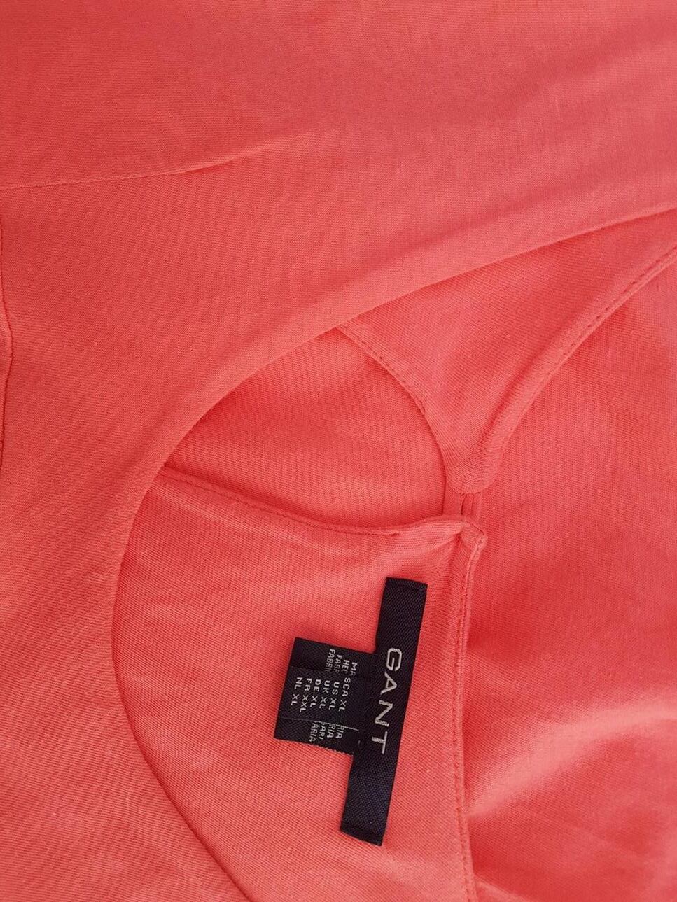 Gant Rozmiar XL Kolor Różowy Okrągły dekolt Sukienka A-Line Bezrękawnik Midi Materiał Bawełna
